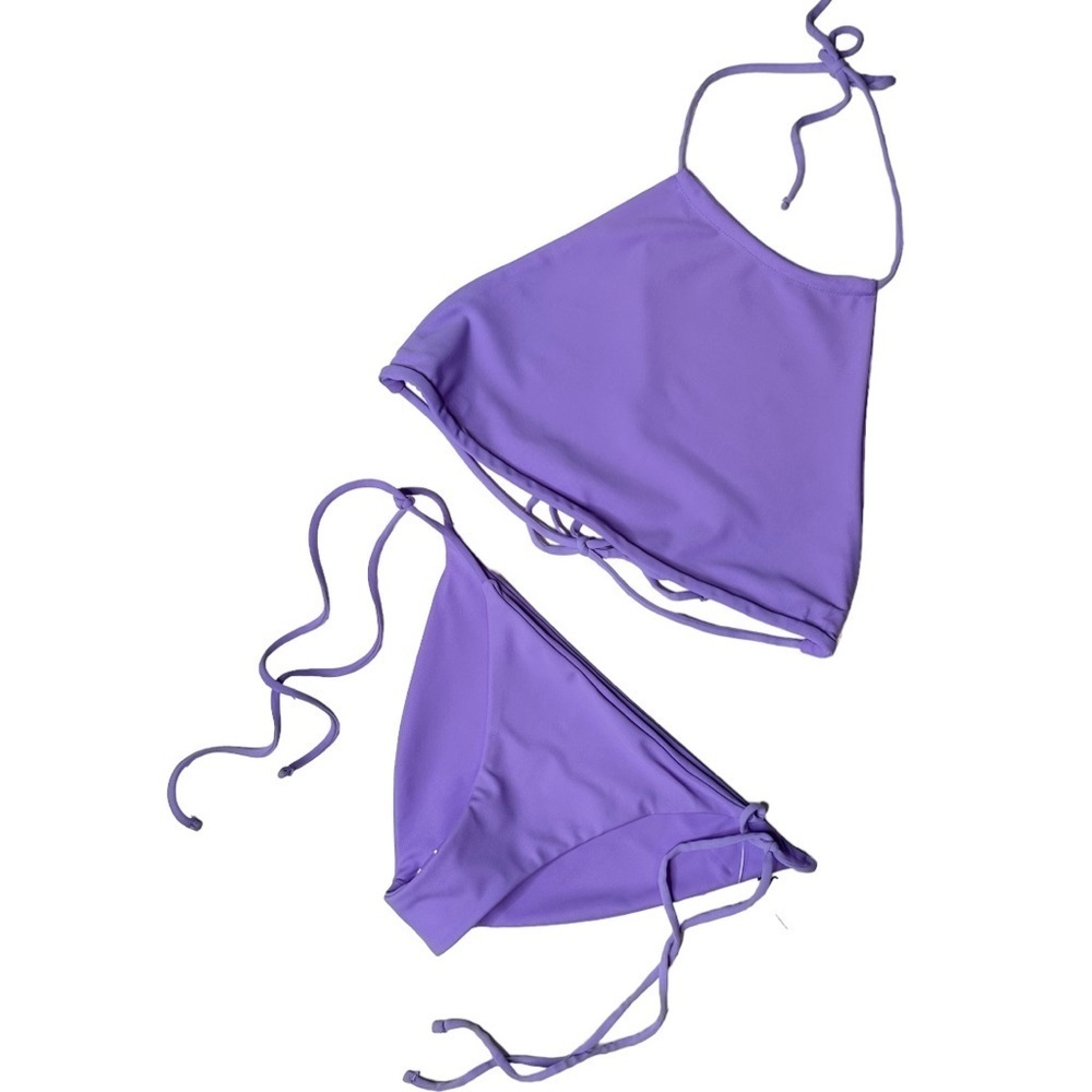 JADE SWIM Small Gia Lavender nHalter Tie Bikini Set
